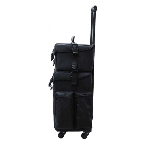 Τροχήλατη βαλίτσα ομορφιάς 3 σε 1 Black-5866159