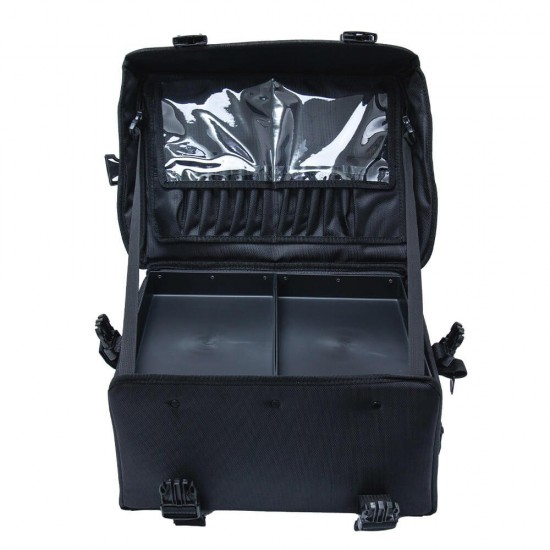 Τροχήλατη βαλίτσα ομορφιάς 3 σε 1 Black-5866159