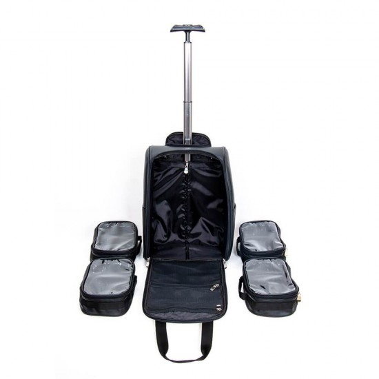 Τροχήλατη βαλίτσα ομορφιάς Leather Black-5866161