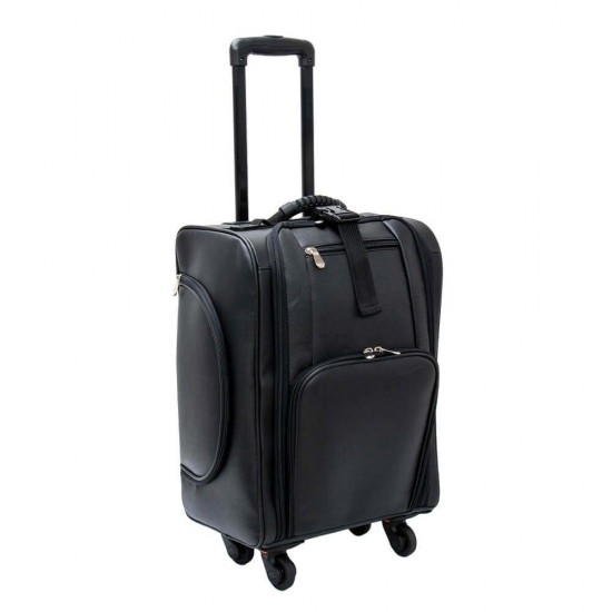 Τροχήλατη βαλίτσα ομορφιάς Leather Black-5866160