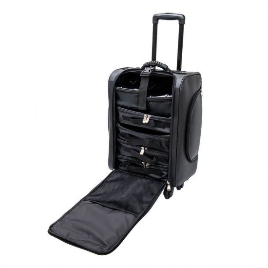 Τροχήλατη βαλίτσα ομορφιάς Leather Black-5866160
