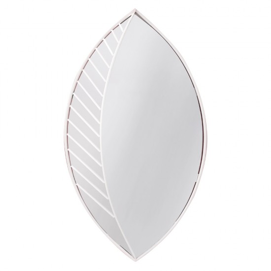 Storage wall rack και καθρέφτης Leaf shaped White σύνθεση 3 τεμάχια -6940406