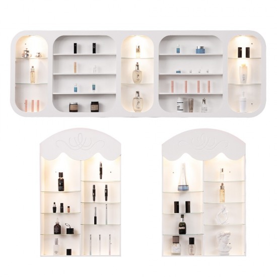 Full Set Storage wall racks με led φωτισμό White σύνθεση 3 τεμάχια -6940408