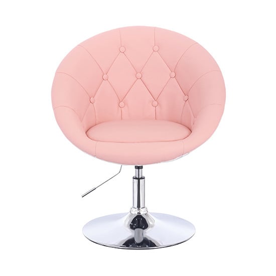 Vanity Chair Impressive Silver Base Pink Color - 5400161