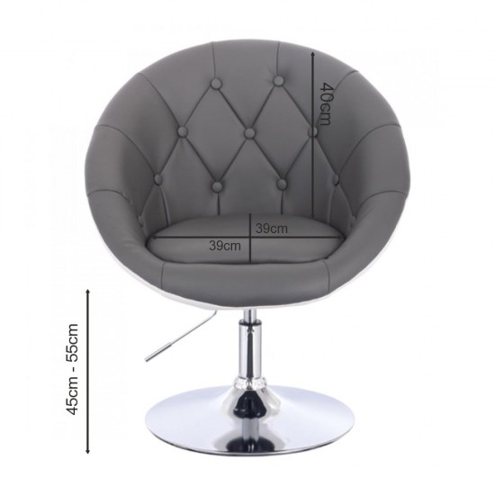 Vanity Chair Impressive Silver Base Grey Color - 5400164