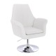 Lounge Chair Silver Base Clear White - 5400194