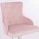Vanity chair Velvet with Crystals Light Pink Color - 5400225