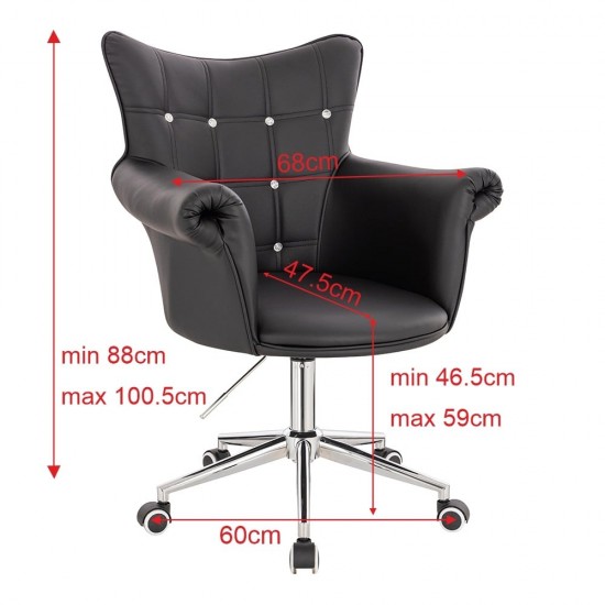 Stylish Chair Pu Black Silver-5400326