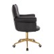 Stylish Chair Pu Black Gold-5400328