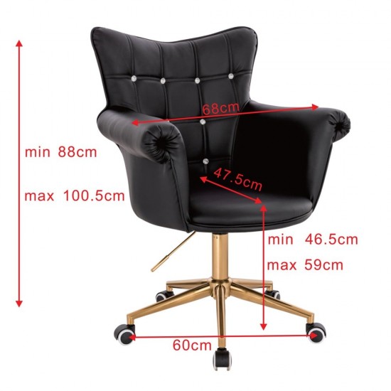 Stylish Chair Pu Black Gold-5400328