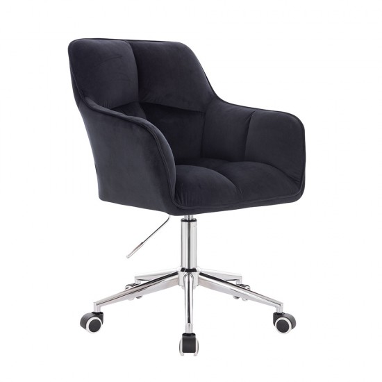 Stylish Chair Velvet Black-5400331