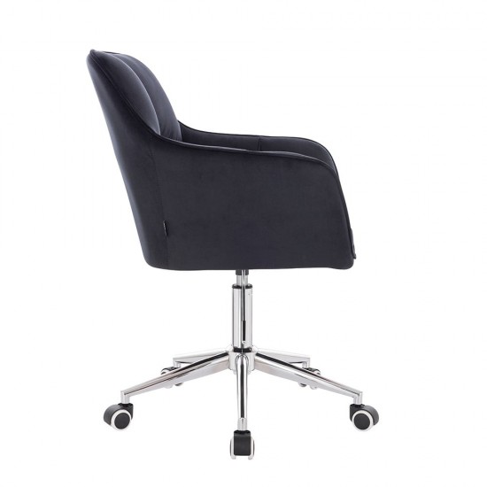 Stylish Chair Velvet Black-5400331