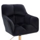 Stylish Chair Velvet Gold Black-5400333