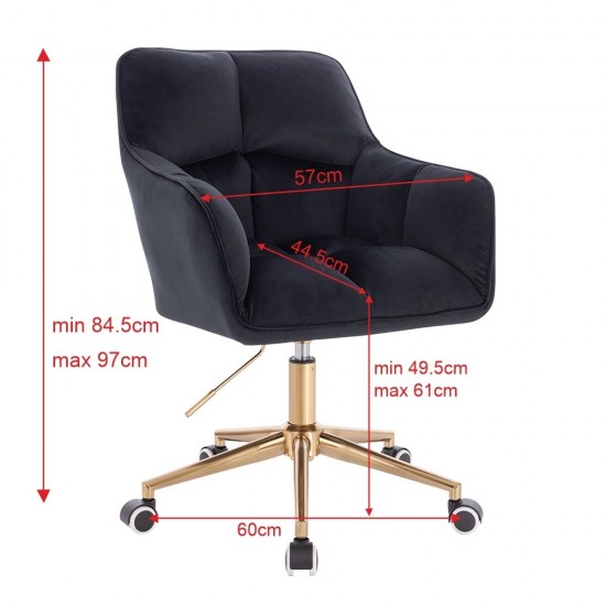 Stylish Chair Velvet Gold Black-5400333