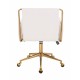 Premium καρεκλα εργασιας & αισθητικης Gold  White Linen-5400335