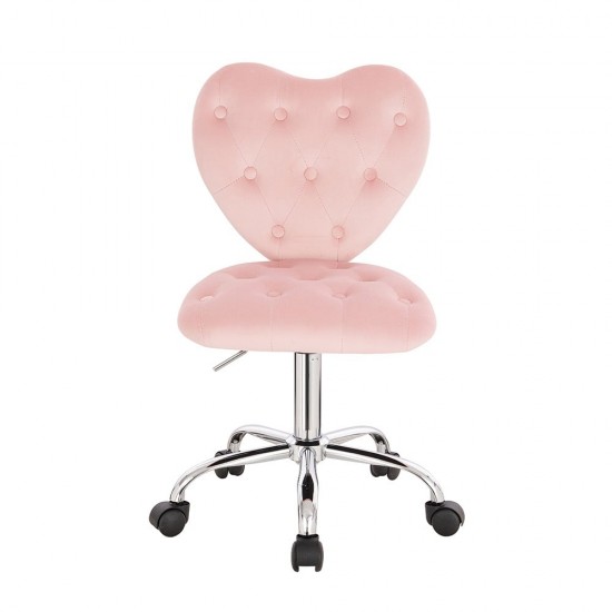 Stylish Chair Heart Velvet Light Pink-5400337