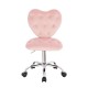 Stylish Chair Heart Velvet Light Pink-5400337