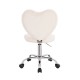 Stylish Chair Heart Velvet White-5400338