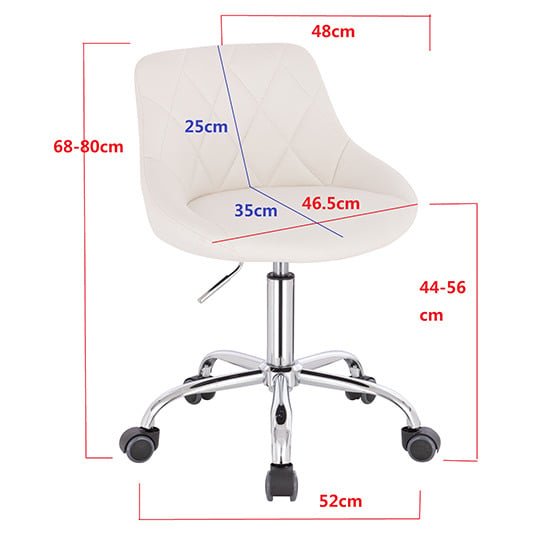 Vanity chair PU Leather White Color - 5420131