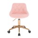 Vanity chair PU Leather Gold Pink Color - 5420135