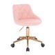Vanity chair PU Leather Gold Pink Color - 5420135