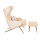 Lounge Chair and relax stool Cream White-5470115