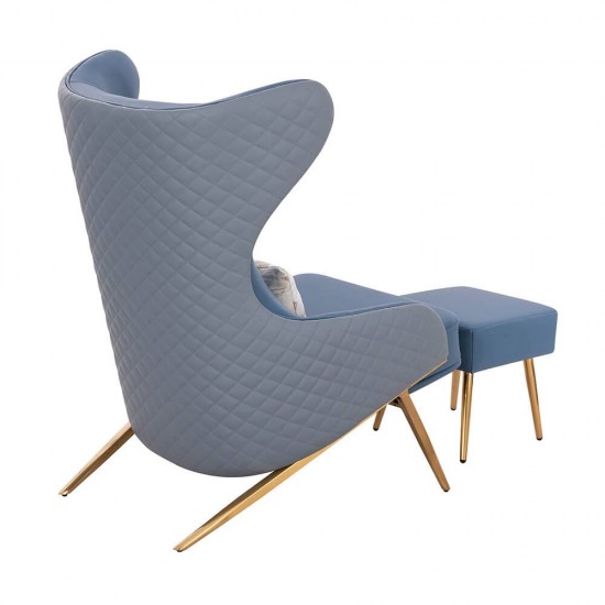 Lounge Chair and relax stool Grey Blue-5470116