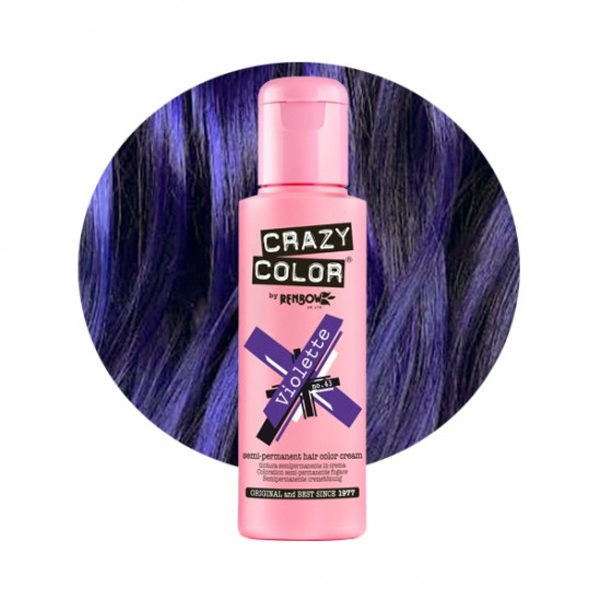 Crazy color ημιμόνιμη κρέμα-βαφή μαλλιών violette no43 100ml - 9002233