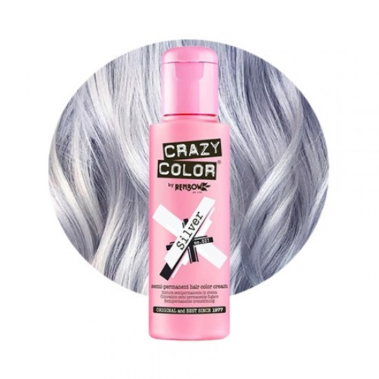 Crazy color ημιμόνιμη κρέμα-βαφή μαλλιών silver no027 100ml - 9002270