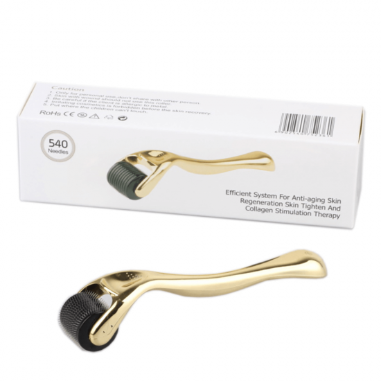 Derma roller για μεσοθεραπεία με βελόνες τιτανίου 1.0 mm Gold -6970153