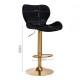 Bar stool velvet QS-B15 Black - 0141185