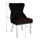 Luxury Chair French Velvet Lion King Black Silver-5470222