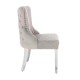 Luxury Chair French Velvet Lion King Light Grey-5470223