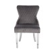 Luxury Chair French Velvet Lion King Dark Grey-5470224