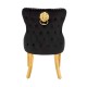 Luxury Chair French Velvet Lion King Black Gold-5470226