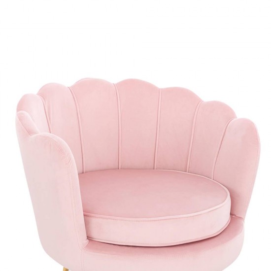 Shell Luxury Beauty Chair Velvet Light Pink Gold-5470251