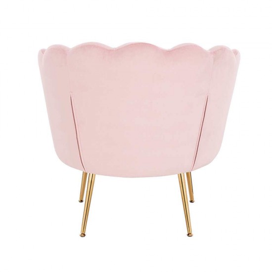 Shell Luxury Beauty Chair Velvet Light Pink Gold-5470251