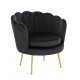Shell Luxury Beauty Chair Velvet Black Gold-5470252