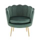Shell Luxury Beauty Chair Velvet Dark Green Gold-5470254