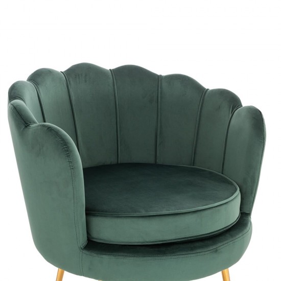 Shell Luxury Beauty Chair Velvet Dark Green Gold-5470254