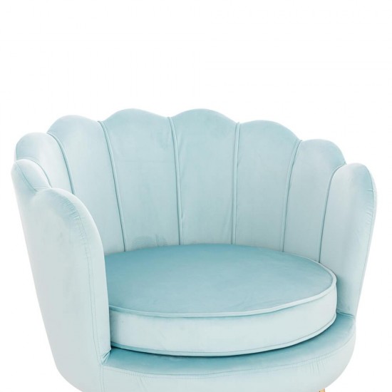 Shell Luxury Beauty Chair Velvet Blue Gold-5470255