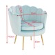 Shell Luxury Beauty Chair Velvet Blue Gold-5470255