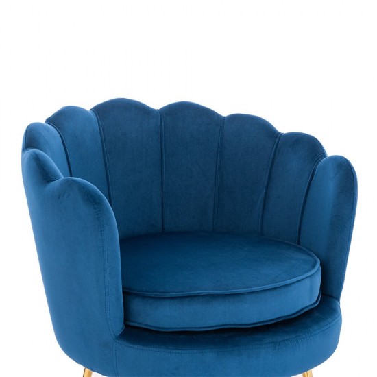 Shell Luxury Beauty Chair Velvet Mint Blue Gold-5470256