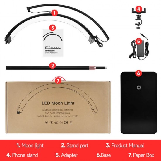 Professional led moon light Pro innovation Patented 27 inch White-6600067