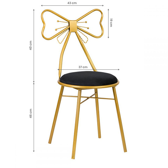 Luxury chair Velvet Ribbon Black - 0138356