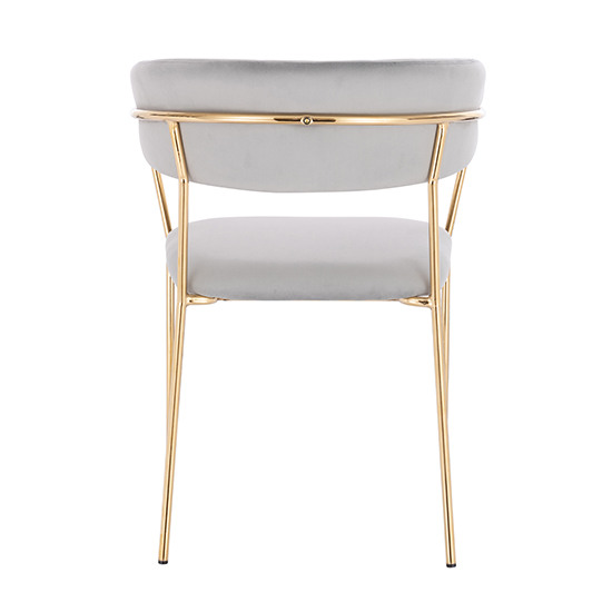 Nordic Style Luxury Beauty Chair Velvet Light Grey color - 5400244