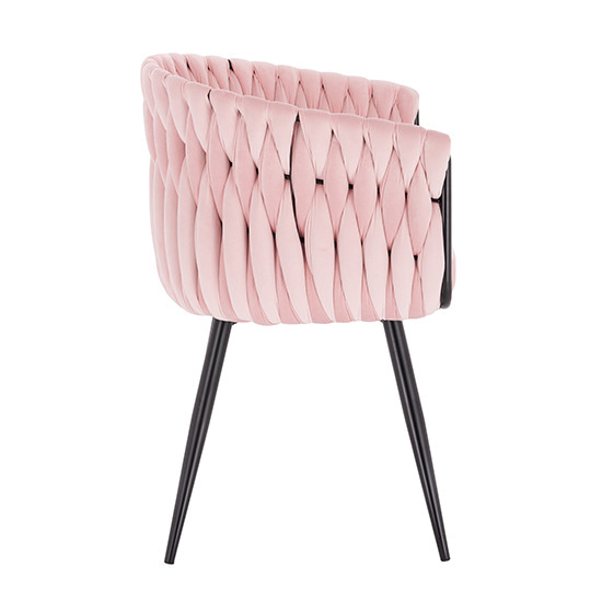Nordic Style Luxury Beauty Chair Velvet Light Pink color - 5400259