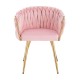 Nordic Style Luxury Beauty Chair Velvet Light Pink Gold-5400364