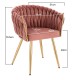 Nordic Style Luxury Beauty Chair Velvet Wine Red Gold-5400365