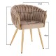 Nordic Style Luxury Beauty Chair Velvet Light Brown Gold-5400369